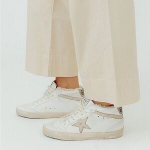 Golden Goose Mid Star Sneaker Shearling White Leather/Beige sz 36 New in Box